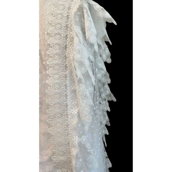 Burberry 2 Sheer White Lace Tulle Dress Polka Dot Scalloped Embroidered NWT - Picture 5 of 8